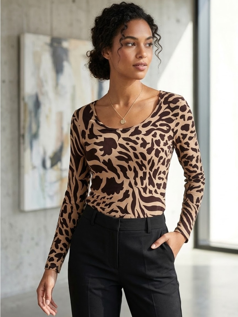 Animal Print Y2K Top